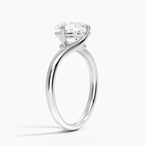 1 CT-5 CT Moissanite Ring Colorless 10K 14K 18K Solid Gold & 925 Sterling Silver Sculptural Solitaire Moissanite Engagement Ring Independence Day Gift for Women2