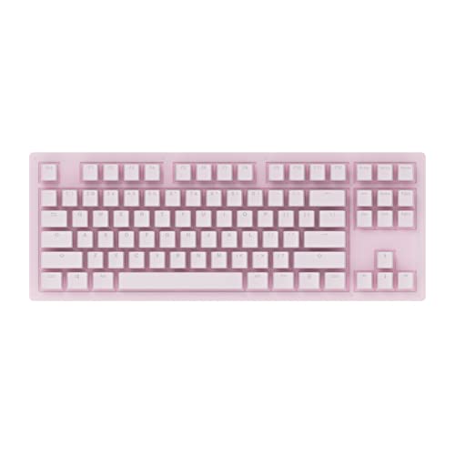 Akko Mechanical Keyboard 3087 Keys Sakura, TKL Gaming Keyboard Wired withType C Cable, 100% Programmable Macros US Layout, Sakura Jelly | Cherry Pink