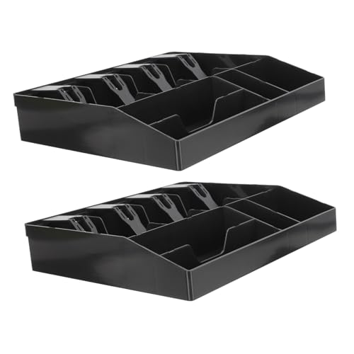 Lurrose 2個 キャッシュ レジスター キャッシュ ドロワー 交換用 トレイ スーパーマーケット ドロワー 小型 トレイ 交