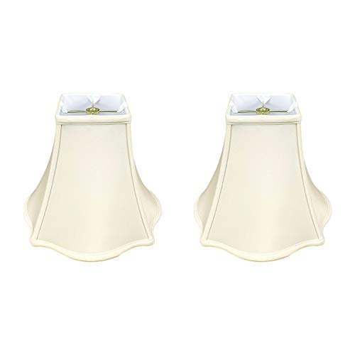 Image of Royal Designs, Inc. Regal Series Fancy Square Bell Lamp Shade, 4 x 10 x 8.5, Eggshell, Pack of 2