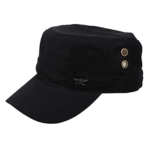 1Pc Outdoor Cap Flat Top Baseball Hat for Men Breathable and Comfortable Design for Camping Travel and Daily Wear Versatile Modern Sun Shade Accessory Black