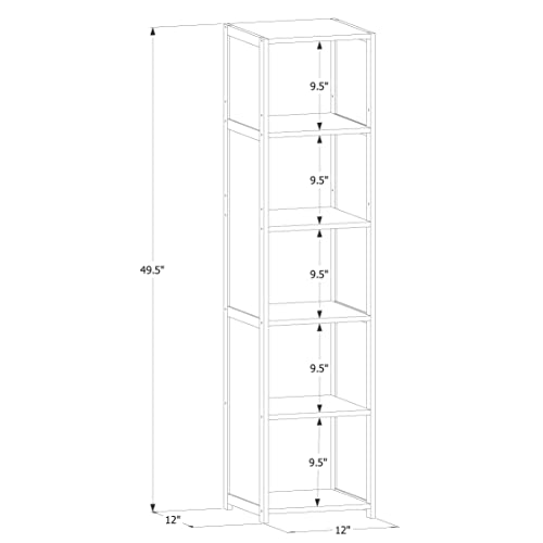 MoNiBloom-Narrow-5-Tier-Bookcase-Bamboo-Tall-Freestanding-Display-Storage-Shelves-Collection-Decor-Furniture-for-Home-Living-Room-Kitchen-Brown