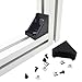 AYWFEY 10Set Black 2020 Series Aluminum Extrusion Profile Connector, 20mm x 28mm x 28mm L-Shaped Corner Brackets with 40Pcs M5 T Slot Nut and Hex Bolt for 6mm 20S Aluminum Profile Rail Accessories