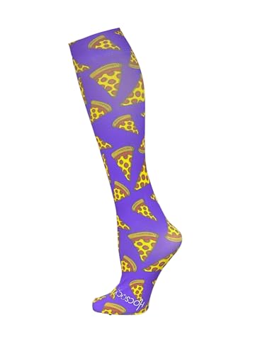 Hocsocx Blue Pizza Socks Performance Liner Moisture-Wicking Protection for Field Hockey, Ice Hockey, and Soccer