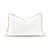 Hofdeco Premium Coastal Patio Indoor Outdoor Lumbar Pillow Cover Only, 12"x20" Water Resistant for Backyard, Couch, Solid White Fringe