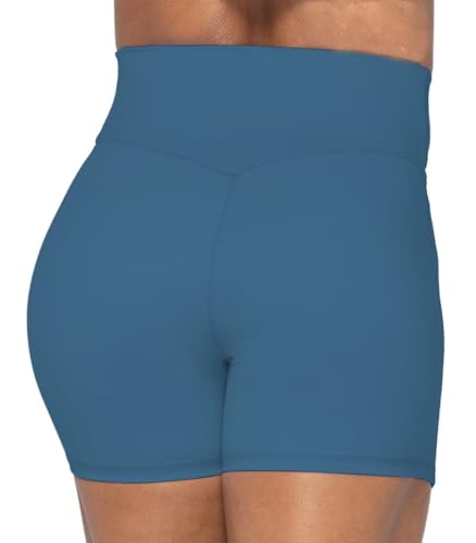Image of Sunzel Crossover Biker Shorts for Women, No Front Seam V High Waist Yoga Workout Gym Shorts with Tummy Control | 4 Or 6-Inch Inseam, High Waisted, Tummy Control, Crossover Waist, Buttery Soft, No Front Seam, Squat Proof, Compression