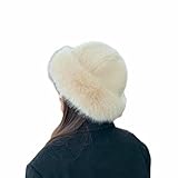 HUBGFEQ Women's Fashionable Beanie, Cute Winter Beret, Fluffy Ski and Cycling Hat, Beige
