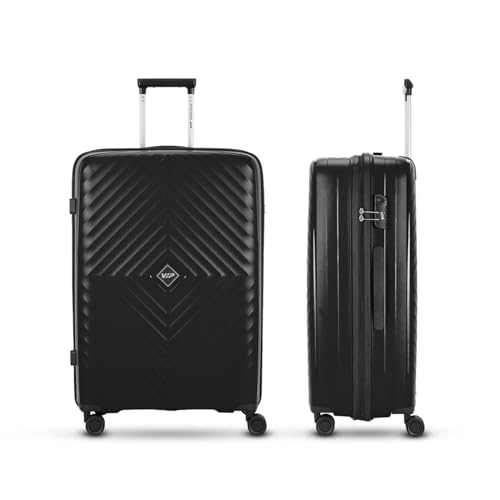 Image of VIP Large Polypropylene (Pp) Quad Active Check-in 75 Cm 8 Spinner Wheels Hardshell Trolley Bag for Travel, Hard Case Lightweight Bag with Combination Lock, Tough Suitcase for Travel (Black) ()