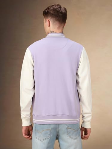Image of Dennis Lingo Men Colorblock Polycotton Regular Fit Full Sleeves Front-Open Sweatshirts