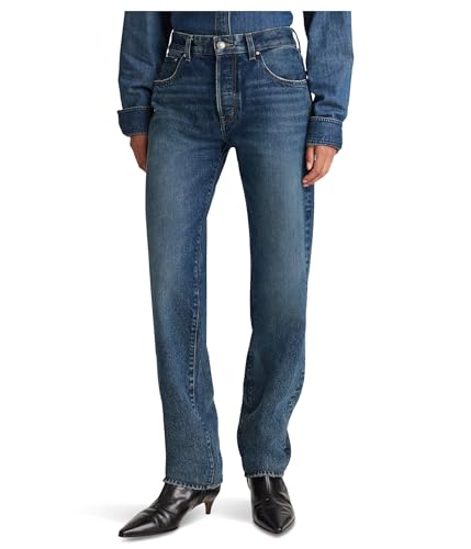 Madewell Womens Dean Easy Straight Jean in Greendale Wash