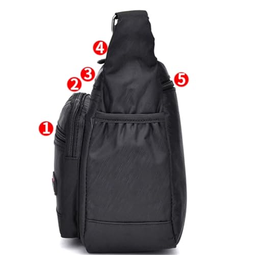 Rectangle Mens Shoulder Bag, Canvas, Casual Messenger Crossbody Bag, Multi Pocket, for Travel Work Busines2