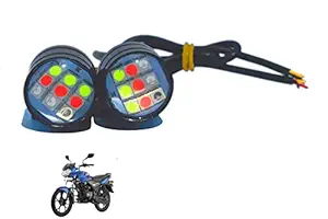 Multi Colour 6 Led Strobe Light for Bike | Warning Emergency Police Light | Motorcycle Strobe Light | Compatible with Bajaj Discover 110