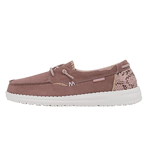 Hey Dude Women's Laila Python Antique Rose Size 7 | Womenâ€™s Shoes | Womenâ€™s Lace Up Loafers | Comfortable & Light-Weight