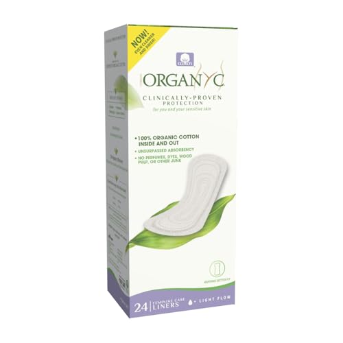 Organyc Salvaslip Largo de Algodón Certificado 100% Biológico - 1 paquete x 24 unidades