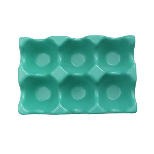 KOMBIUDA 6cuadrículas Soporte Para Huevos De Cerámica Antideslizante Con Compartimentos Caja De Almacenamiento Para Nevera Diseño Moderno y Seguro Para Organizar Huevos Cocina