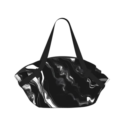 Sac de camping pliable imprimé marbre noir contre l'humidité du sol