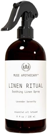 Muse Apothecary Linen Ritual - Aromatic, Soothing, and Relaxing Linen Spray for Bedding, Laundry and Fabric Spray Freshener - Infused with Aromatherapy Essential Oils - Lavender Serenity