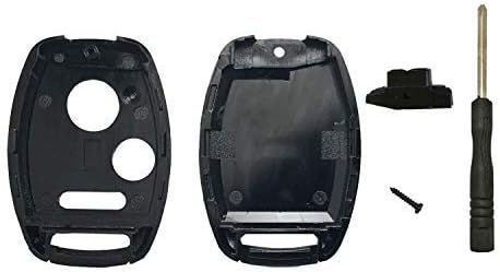 2 Pcs Key Fob Shell Fit for Honda 2010-2011 Accord Crosstour /2006-2011 Civic/ 2007-2013 CR-V / 2011-2015 CR-Z / 2009-2013 Fit / 2011-2014 Odyssey 3 Buttons Replacement Car Key Fob Cover Case
