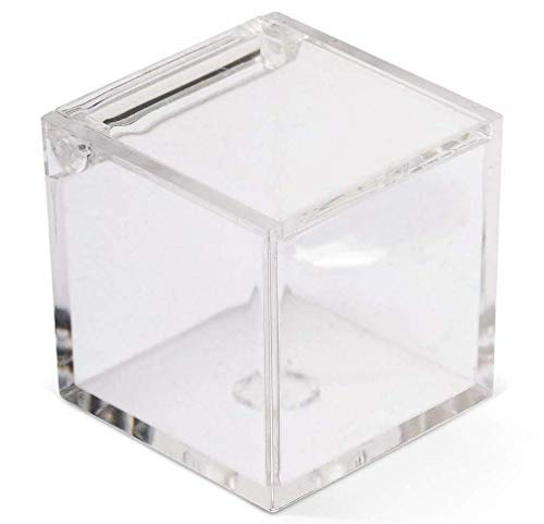 Doni - Cajas porta-confites de plexiglás transparente - Medidas 5 x 5 x 5 cm - Ideales para bodas, bautismos, para comunión y todo tipo de evento - 50 unidades