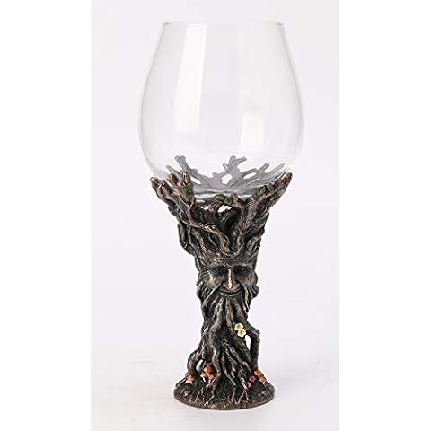 Veronese Design Green Man Wine Glass Statue Cover