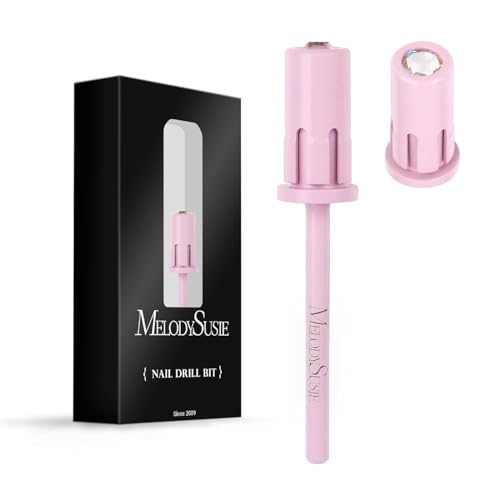 Image of MelodySusie Crystal Top Mandrel Bit for Nails, 3 /32'' Easy Off Nail Drill Bits for Sanding Bands, Suitable for Acrylic Nails Gel Manicures and Pedicures, Rose PinK