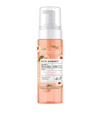 Bielenda - ECO SORBET - Moisturizing & Refreshing Micellar Foam Cleanser - Moisturizing and refreshing micellar face cleansing foam - Peach - 150 ml