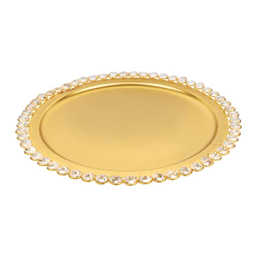 Plato base redondo con borde de cristales 11.8" miniatura 1