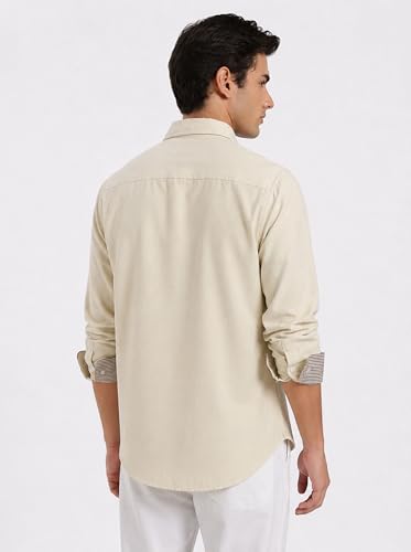 Image of FYLTR Men's Oxford Button Down Full Sleeve Shirt - 100% Cotton | Regular Fit | Summer Shirts for Men | Contrast Sleeve & Collar Detail | Desk to Dinner Shirt