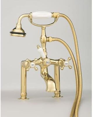 Cheviot 5100 Series Extra-Tall Deck-Mount Tub Filler - Cross Handles - Porcelain