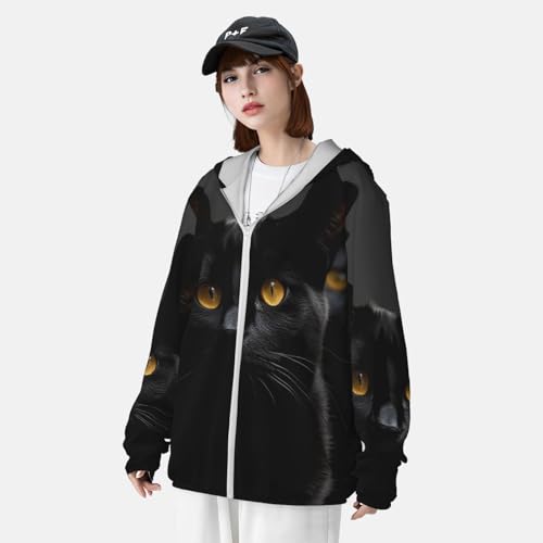 Sudadera con capucha de protección solar negra miniatura 4