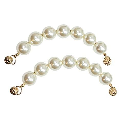 Hemobllo 2 Pcs Phone Finger Strap - Beaded Phone Hand Strap Secure Mobile Phone Finger Chain Drop Resistance Phone Grip Holder Imitation Pearl Phone Strap DIY Phone Case Accessories Decoration