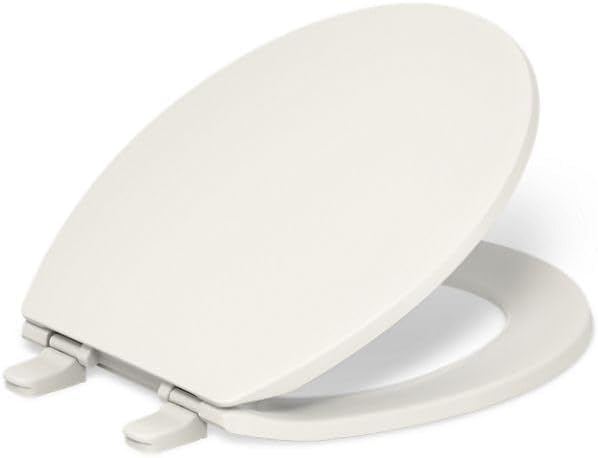 K-4775-96 Brevia with Quick-Release Hinges Round-Front Toilet Seat, Biscuit