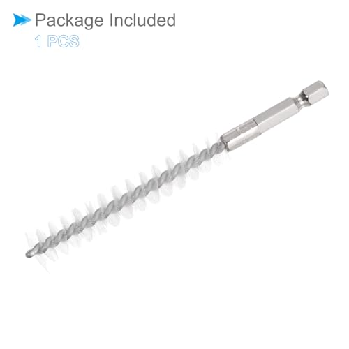 Image of Bore Brush, 12mm Dia 75mm Length, Nylon Twisted Cleaning Wire Brushes with 1 /4 inch Hex Shank - (Applications: for Power Drill)