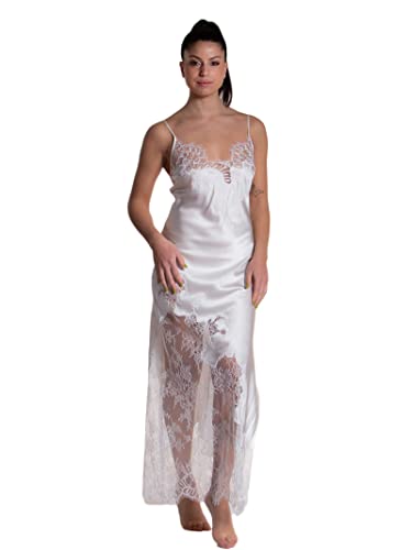 MARJOLAINE Chemise longue de mariée en soie et dentelle 4NYM3002Marjolaine, Soie, 42 EU