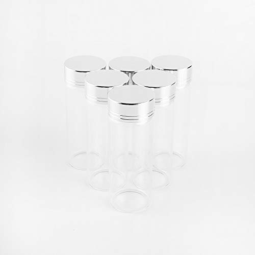 JIUYUE 15pcs 50ml Glass Vials，Glass Storage Jars with Lids（1.69 oz-1.18x3.93 inch）