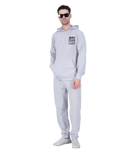 Image of hotfits Men's 2 Piece Outfits Sweatshirt Hoodies & Sweat Pant Lounge Sets |Co-ords Set for Men | Stylish Dresses for Men | Night Wear, Gym Wear, Vacation Wear Outfits