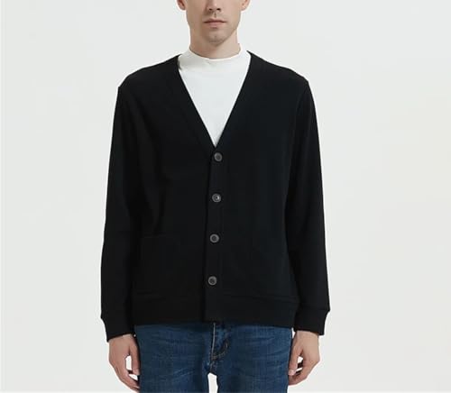 Man Knitted Cardigan Sweater Spring Cotton No Deformation V-Neck Collar Sweater Outwear4