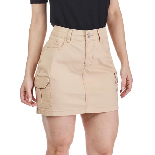 Saia Sarja HNO Jeans Curta Cargo Bege