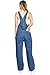 Lana Roux 90s Retro Dungaree Utility Denim Twill Jumpsuit Overalls (Medium Denim, Small)