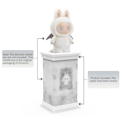 Image of Choowin Large Doll Display Stand for Zimomo Display, Plastic Roman Column Pedestal for Pop Mart Zimomo Labubu Display (Only Suitable for Angel in Clouds Packaging Box)