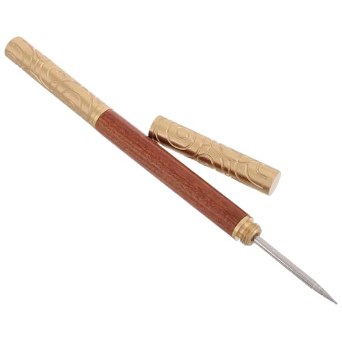 VALICLUD Penna Per Latte Art in Acciaio Inossidabile Con Manico in Legno Antiscivolo Ago Decorativo Multifunzionale Per Caffè e Cocktail Strumento Portatile Per Disegnare Cappuccino Profess