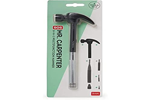 Legami HAMM0001 Multifunctional Hammer 6-in-1, Black