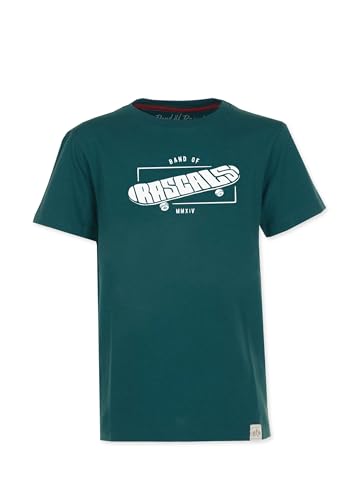 Band of Rascals Kinder Kurzarm T-Shirt Skateboard aus Bio-Baumwolle, Racing-Green, Gr. 122/128