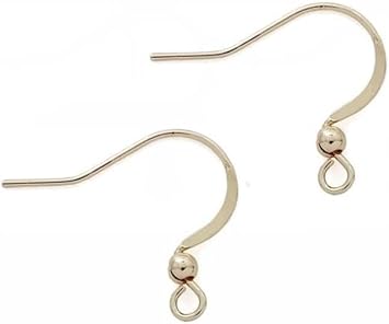 Earring Hooks 30PCS/15Pairs, 14K Gold Plated French Earring Hooks Stainless Steel Ear Wires Fish Hooks, Hypo-allergenic Jewelry Findings Parts for DIY Jewelry Making