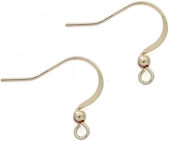 Earring Hooks 30PCS/15Pairs, 14K Gold Plated French Earring Hooks Stainless Steel Ear Wires Fish Hooks, Hypo-allergenic Jewelry Findings Parts for DIY Jewelry Making