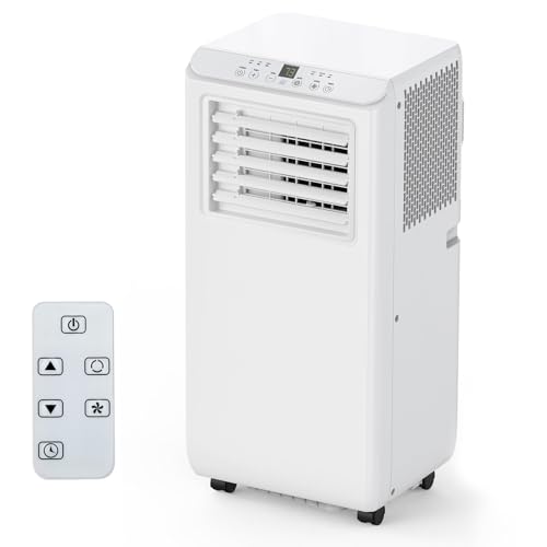 Portable Air Conditioners, 8,000 BTU Air Conditioner for Bedroom with Fast Cooling, 54dB Quiet, Remote Control, 24h Timer with Dehumidifier, Smart AC Unit for Indoor Rooms, White