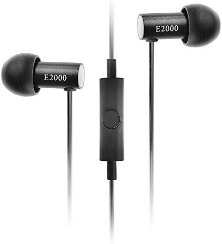 Final E2000C in Ear Isolating Earphones, 6.4mm Dynamic Driver, High-Resolution, Smartphone Controls & Mic, Swing-Fit Eartips - Black