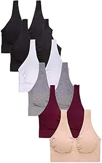 Sofra Women's 6pk Sports Bras, Rose, Plus Size
