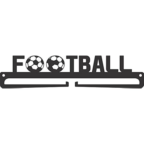 PCSL® Sports Medal Holder - Football (02) Black - Professional Wall Mount/Hanger for Medals Cover