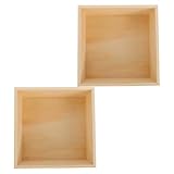 ULTECHNOVO Caja de Madera sin Tapa 20x20x8 Cm 2 Unidades para Almacenamiento y Organización de Escritorio, Caja Decorativa Versátil para Regalos de Boda y Manualidades, Contenedor Abierto